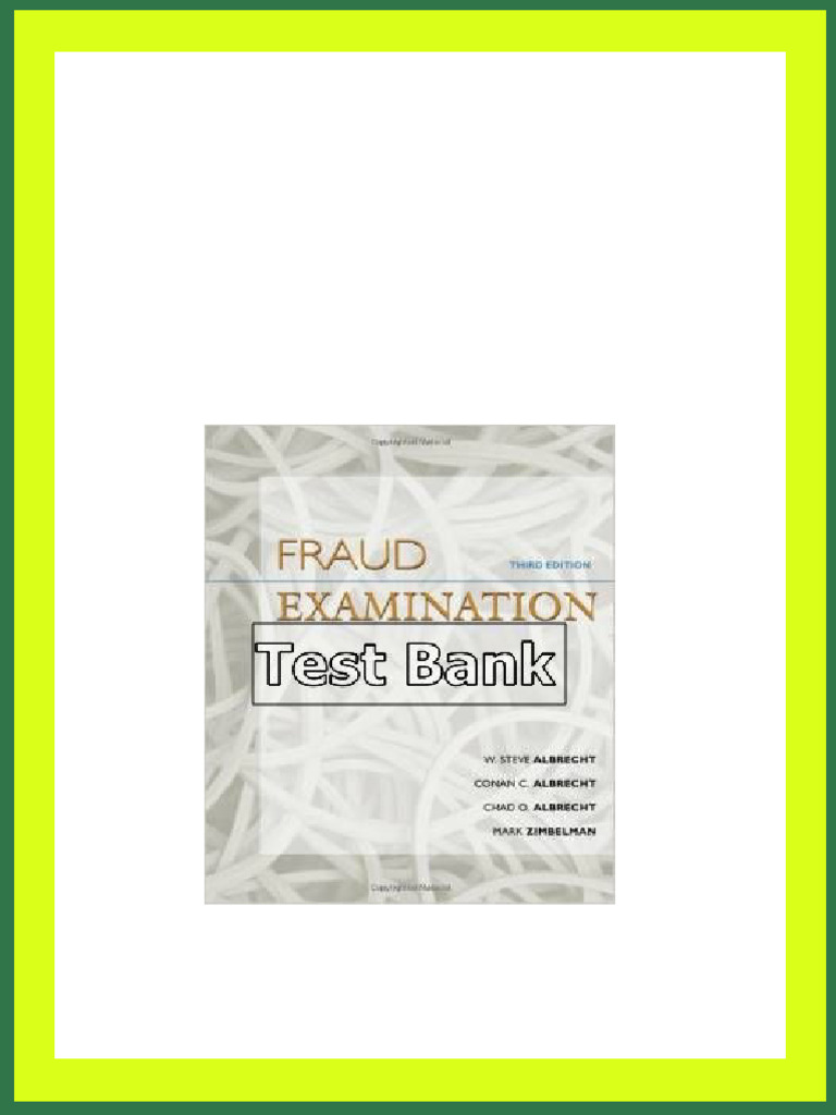 Fraud Examination 3rd Edition Albrecht Test Bank download PDF Fraud Examination 3rd Edition Albrecht Test Bank download PDF
