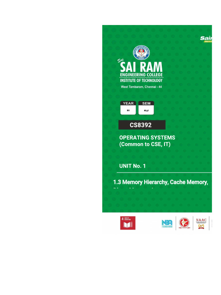 1.3 Memory Hierarchy Cache Memory | PDF