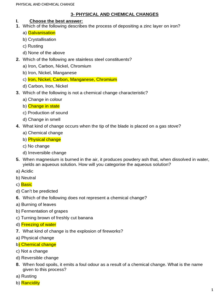 Understanding Physical and Chemical Changes | PDF | Rust | Magnesium
