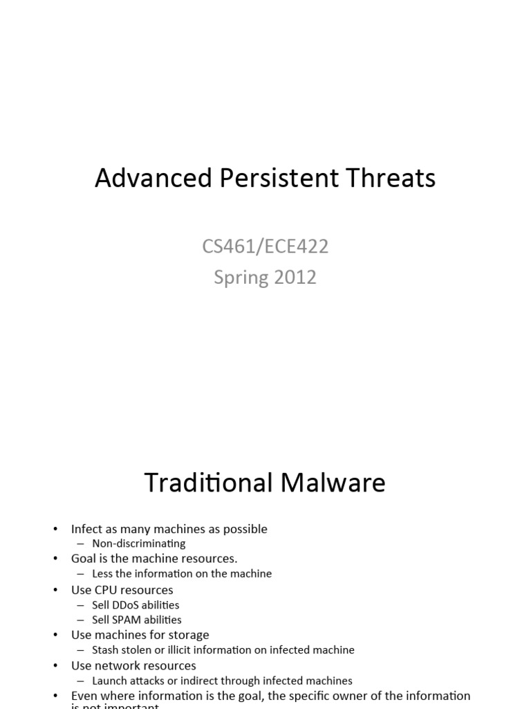 Understanding Advanced Persistent Threats | PDF | Security | Computer ...