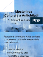 III. Mostenirea Culturala A Antichitatii: 1. Arhitectura Orientala