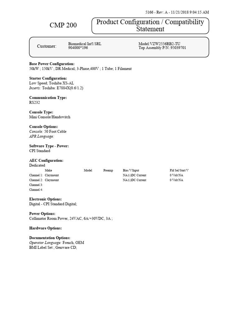 CMP 200 Medical Equipment Compatibility | PDF