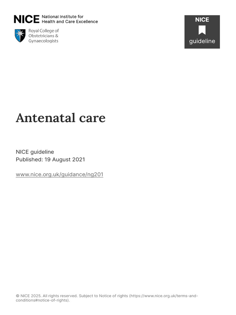 Antenatal Care Guidelines Overview | PDF | Hypertension | Pregnancy