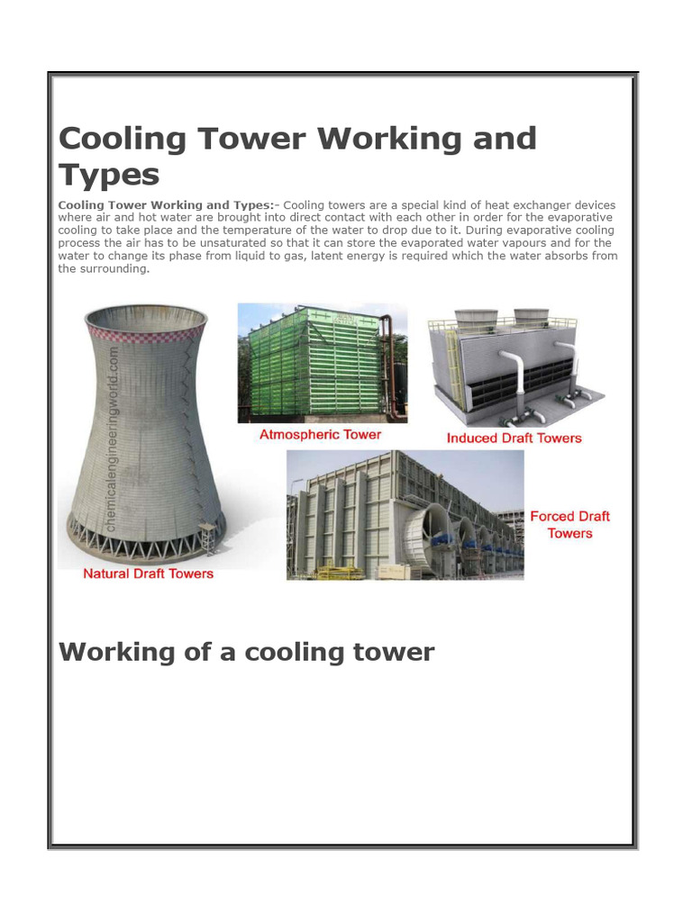 Cooling Tower Types and Principles | PDF | Water | Heat Transfer