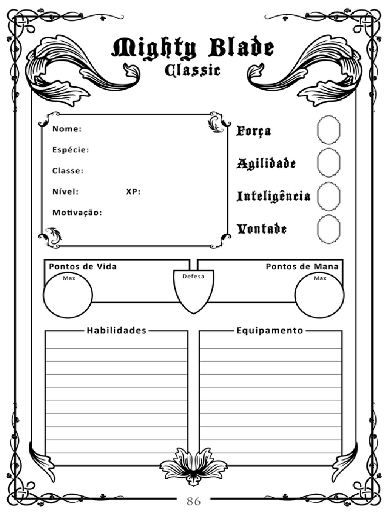 Ficha Classic Mighty Blade Classic | PDF