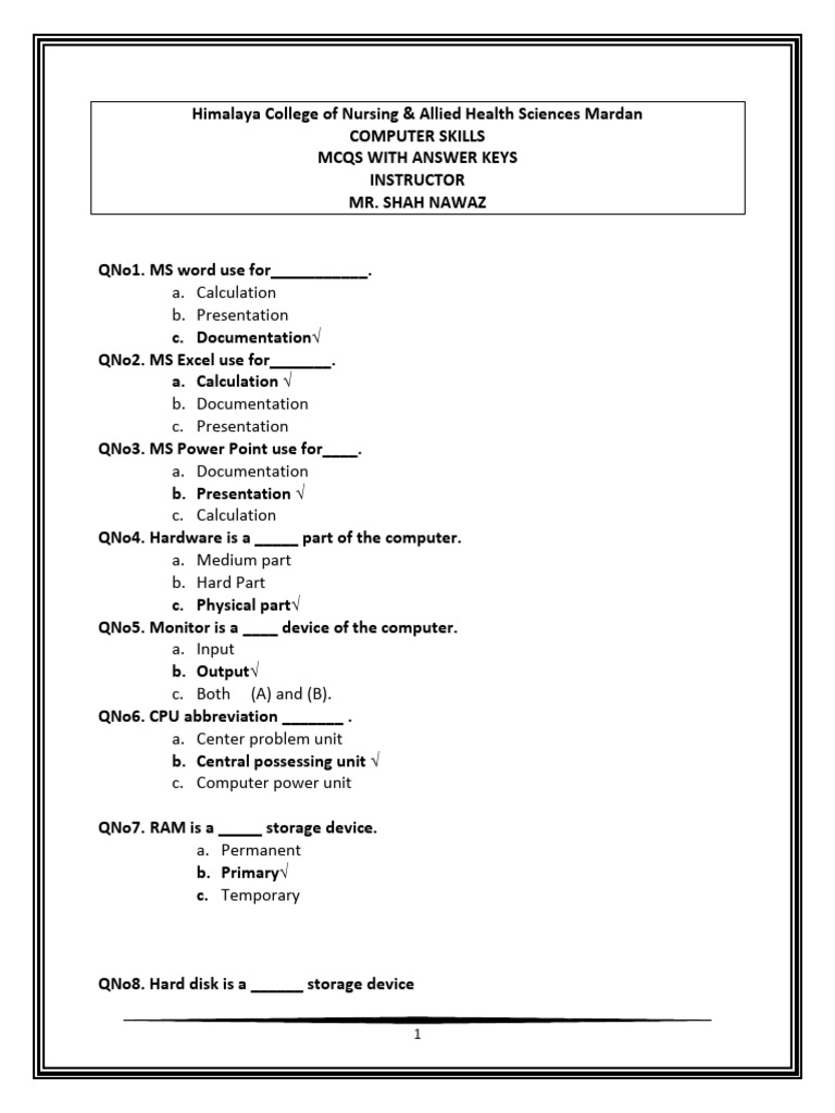 Computer Skills Mcqs 3 | PDF | Integrated Circuit | Computer Program