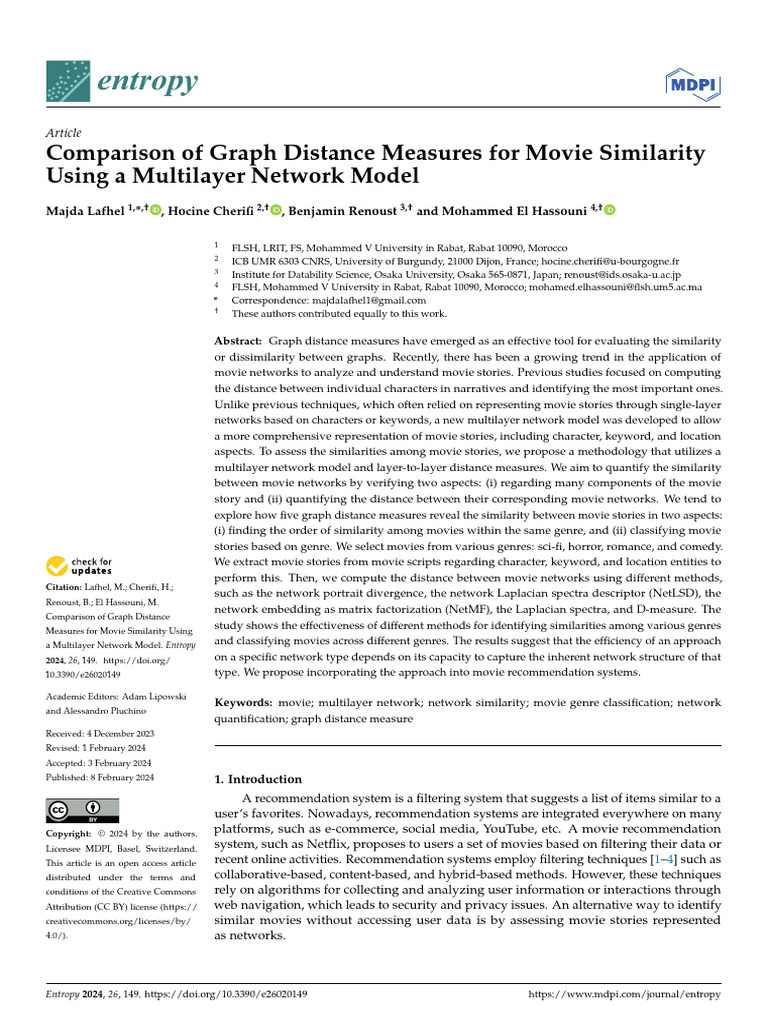 Graph Distance Measures for Movie Similarity | PDF | Eigenvalues And ...