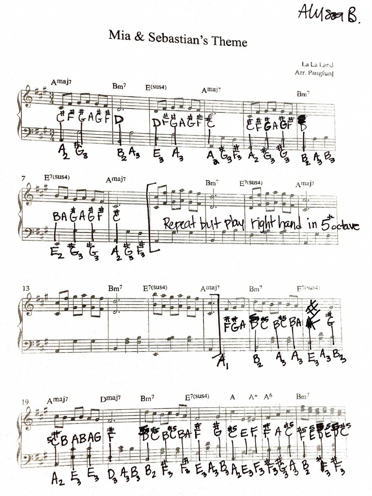 Mia & Sebastian's Theme Piano Chords | PDF