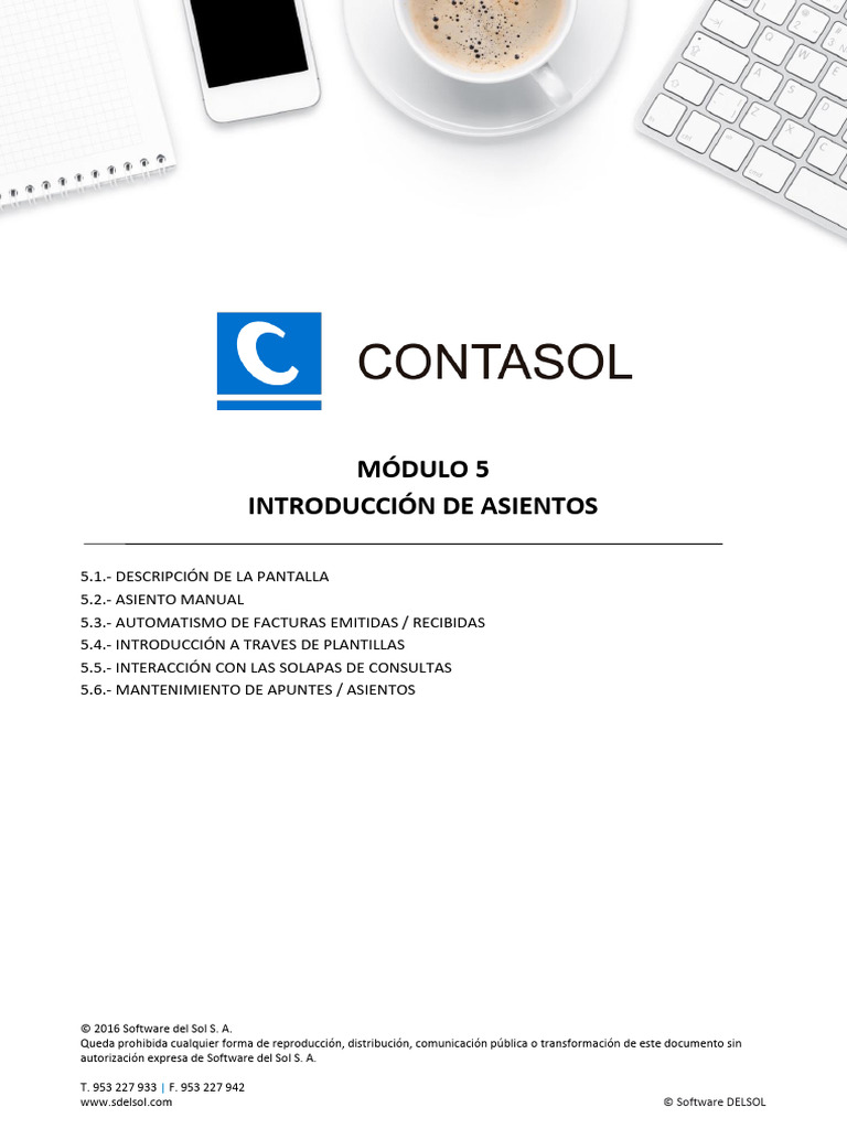Introducción de Asientos en ContaSOL 2016 | PDF | Impuesto al valor ...