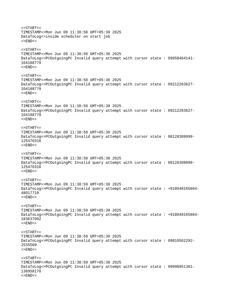 Invalid Query Attempts Log | PDF