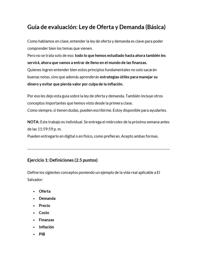 Guía Básica de Oferta y Demanda | PDF | Oferta y demanda | Oferta ...