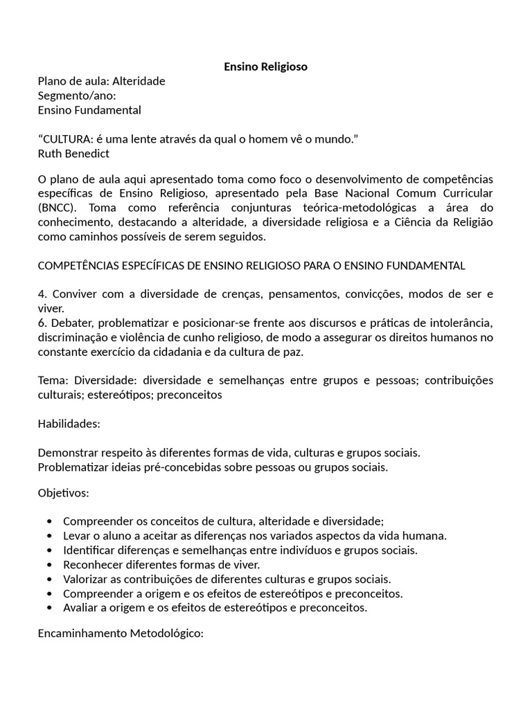 Identidade e Alteridade no Ensino Religioso | PDF | Estereótipos ...
