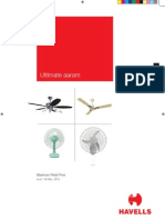 Ultimate ceiling fan MRP list February 2012