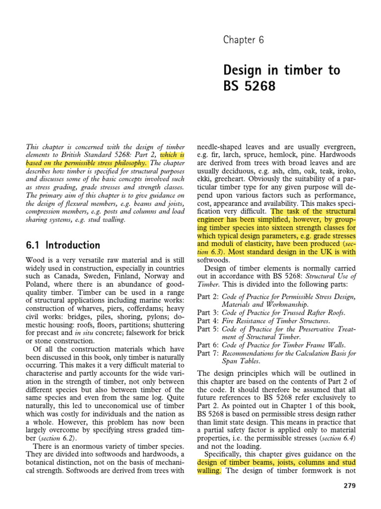 Timber Design Principles per BS 5268 | PDF | Young's Modulus | Bending