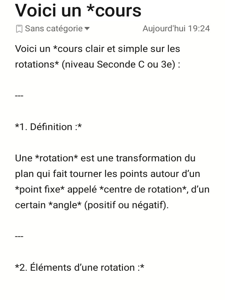Définition et éléments des rotations | PDF