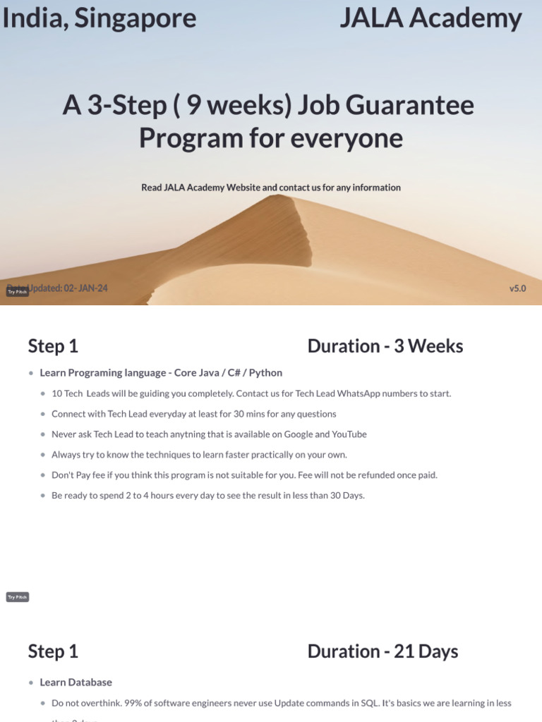A 3 Step Job Guarantee Program - v6.0 | PDF