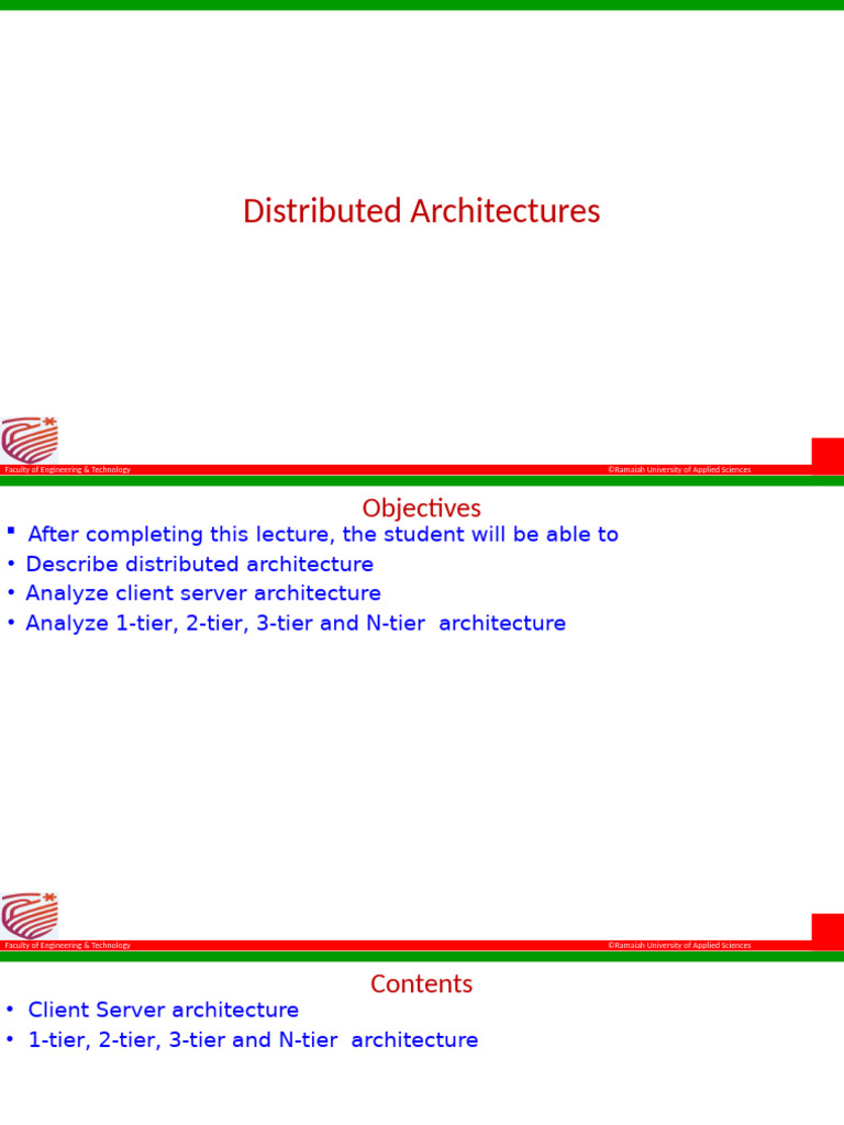 Overview of Distributed Architectures | PDF | Client–Server Model ...