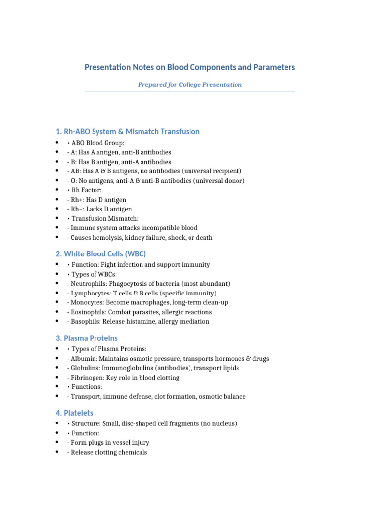 Decorative Blood Presentation Notes Pdf White Blood Cell Blood