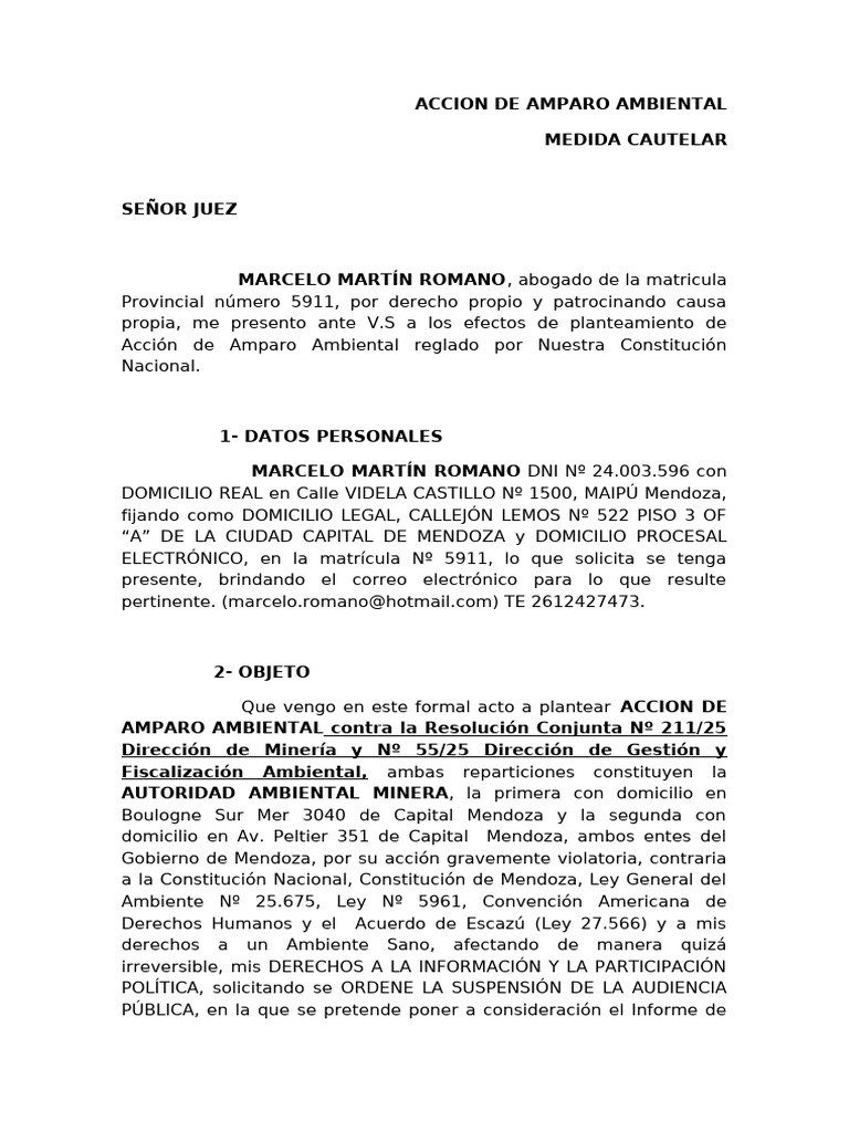 Amparo PSJ | PDF | Agua | Río