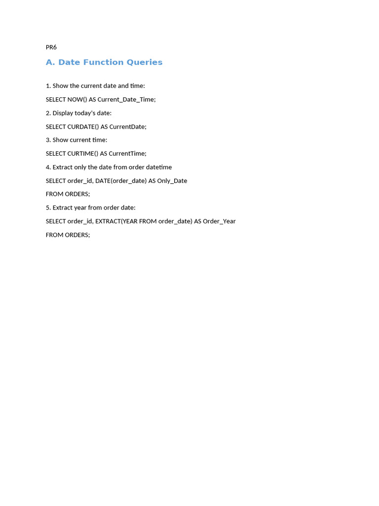SQL Date, String, and Order By Queries | PDF