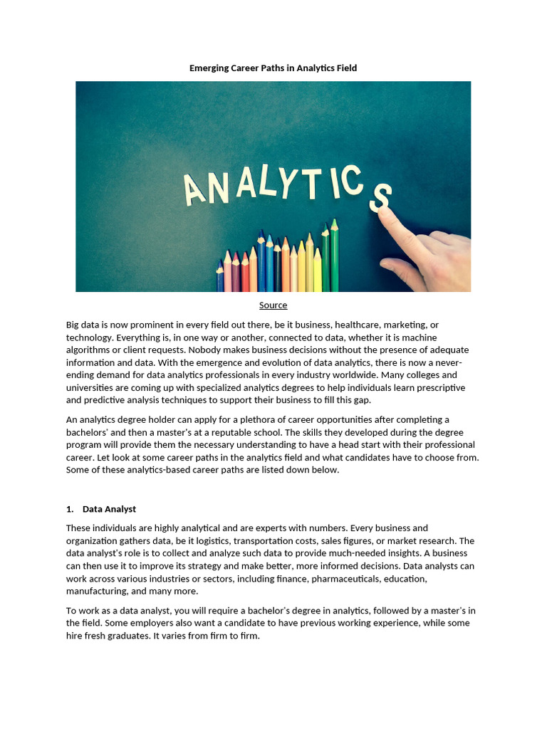 Career Paths in Data Analytics | PDF | Analytics | Data Analysis