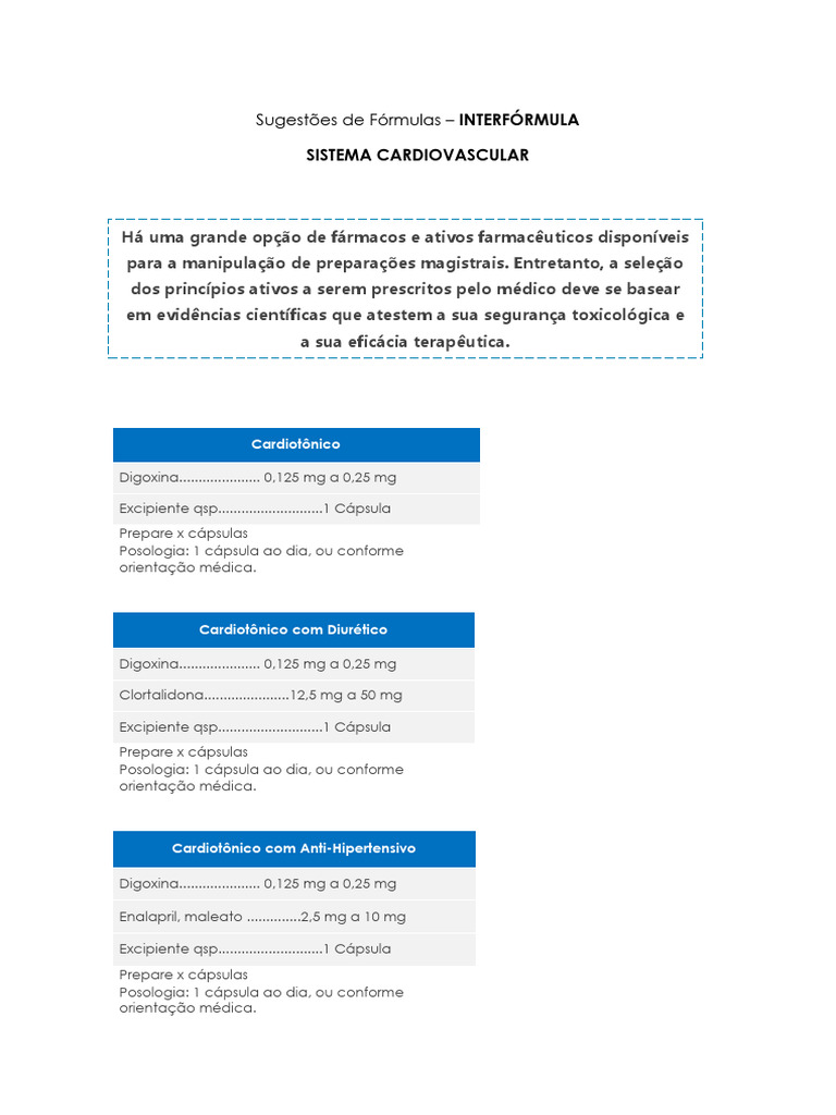 Fórmulas Farmacêuticas para Cardiologia | PDF | Doença de Alzheimer ...