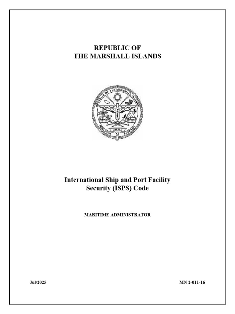 ISPS Code Compliance Guidelines RMI | PDF | Shipping | Water Transport