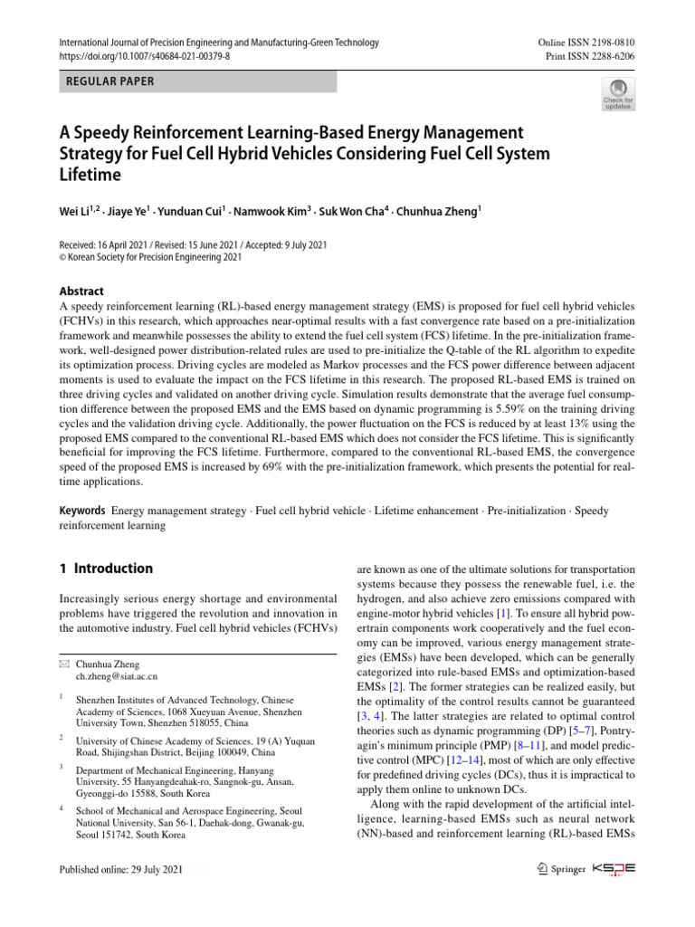 A Speedy Reinforcement Learning-Based Energy Management Strategy For ...