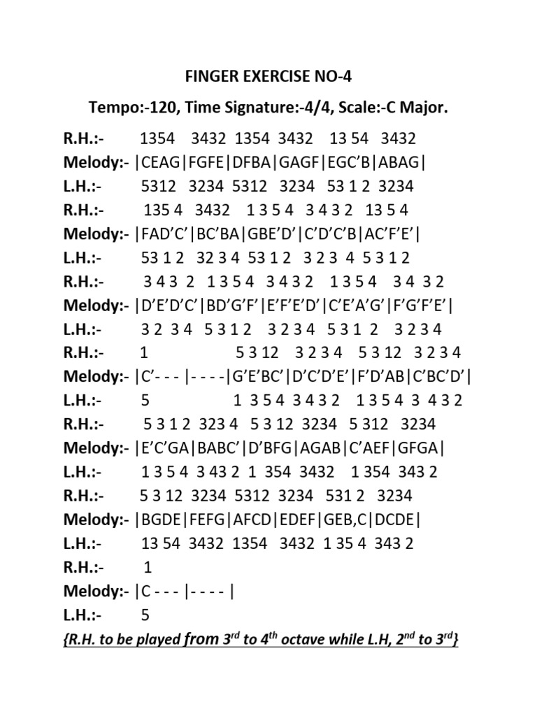 Finger Exercise No-4 | PDF