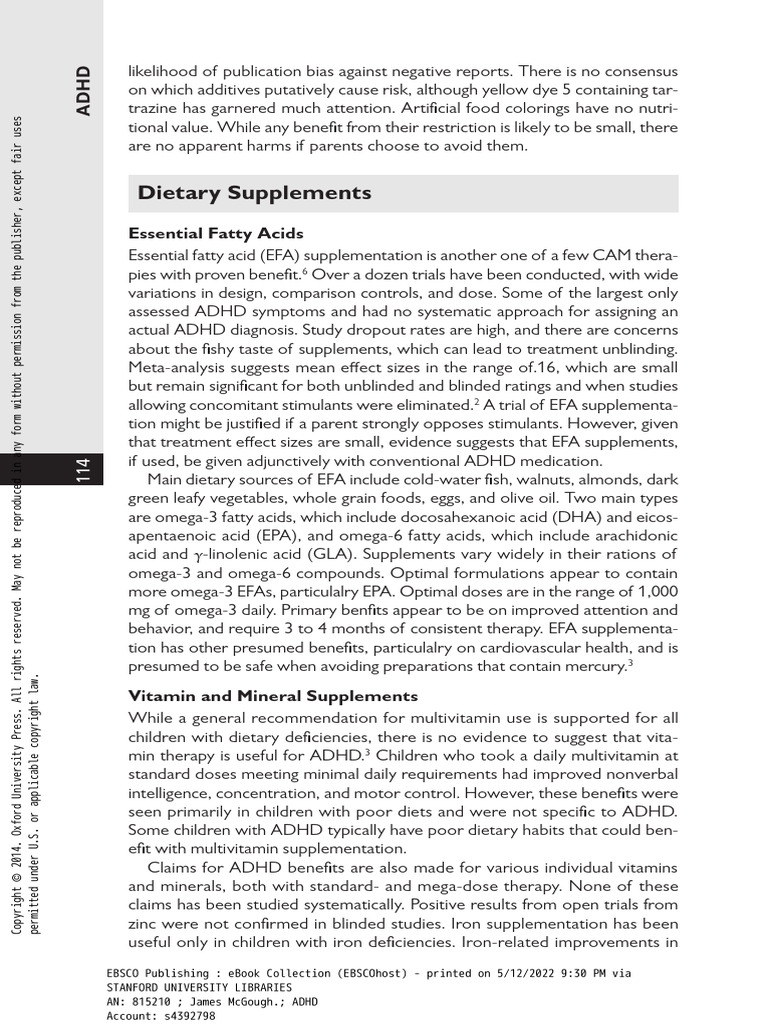 Omega-3 Dosage for ADHD in Adults | PDF | Omega 3 Fatty Acid | Dietary ...