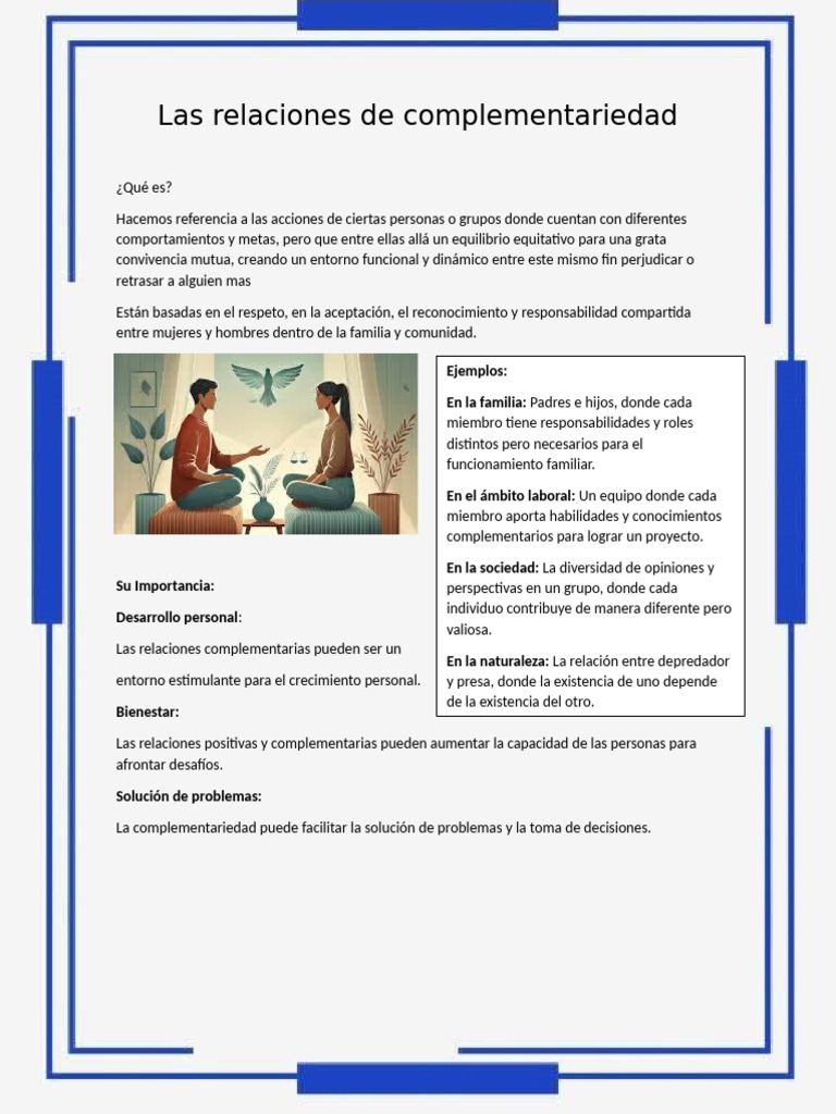 Importancia de las Relaciones Complementarias | PDF | Comunidad | Familia