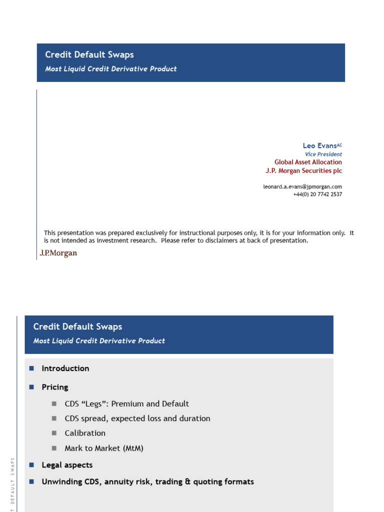 1 Credit Default Swaps | PDF | Credit Default Swap | Swap (Finance)