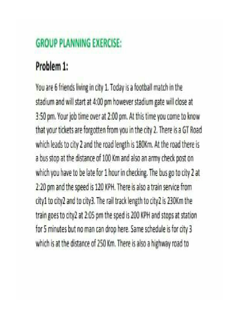Group Planning Exercise | PDF