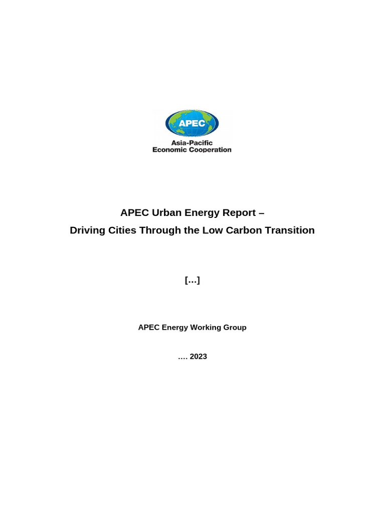 TEMPLATE Carlos APEC Urban Energy Report 2023 - Driving Cities Through ...