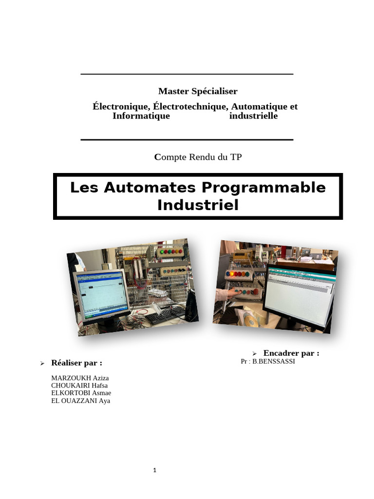 Automates Programmables Industriels : TP et API | PDF | Automate ...