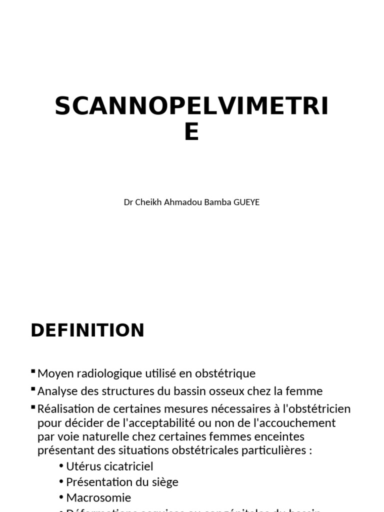 Scanopelvimétrie en obstétrique | PDF | Appareil locomoteur