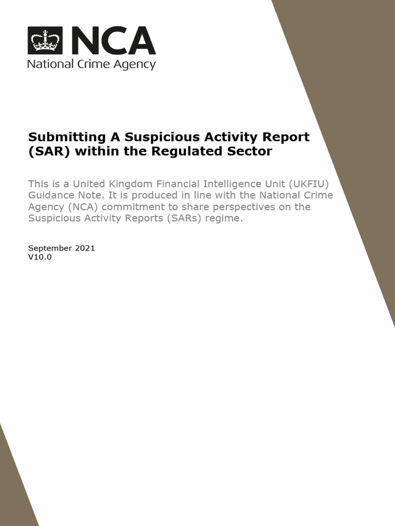 Submitting A SAR v10.0 | PDF | Justice | Crime & Violence
