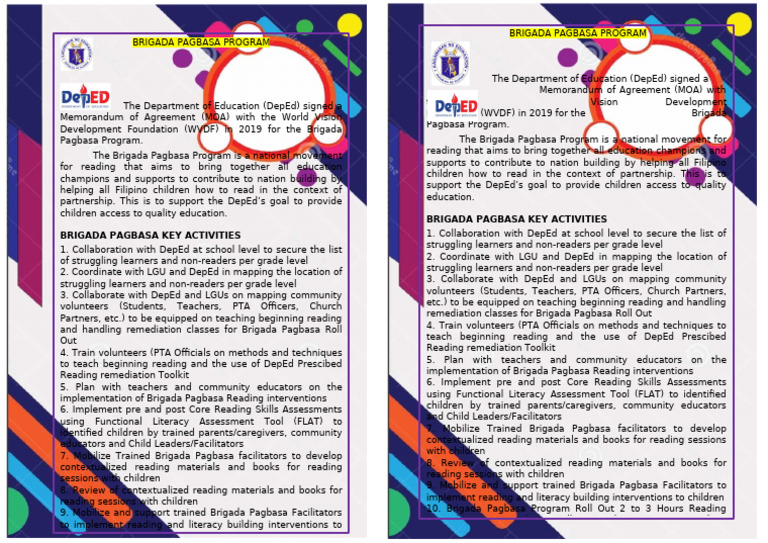 Brigada Pagbasa Program Overview | PDF | Learning