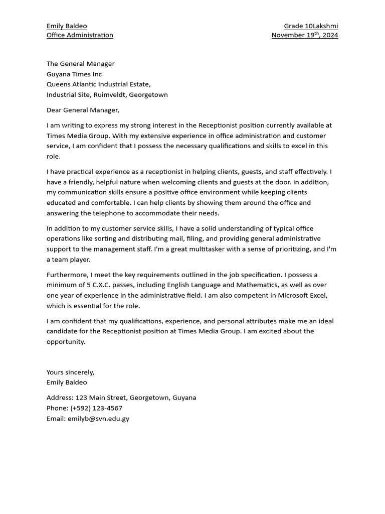 Application Letter | PDF