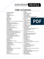 Watchman Fellowship, Table of Contents