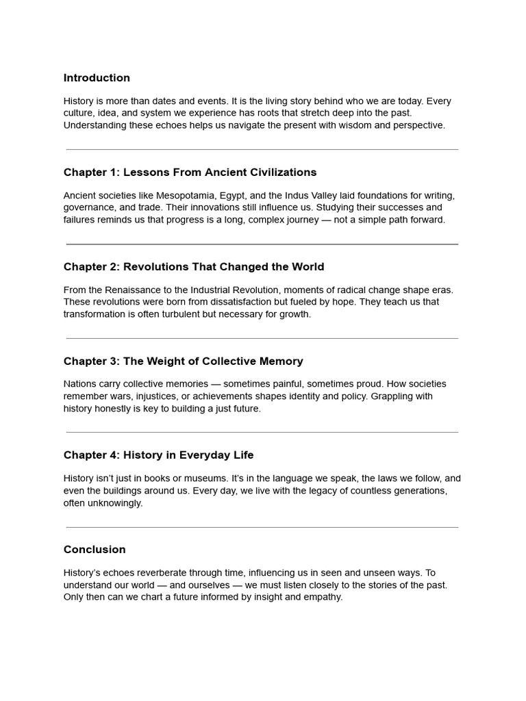 Echoes of History: Lessons Learned | PDF