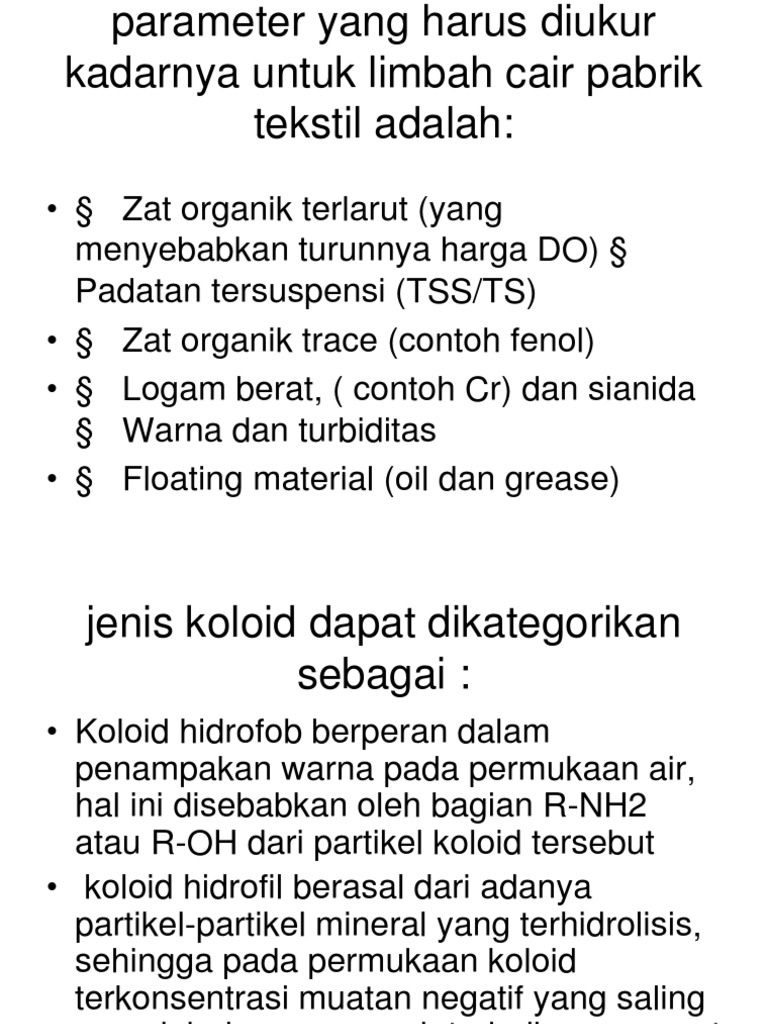 Parameter Yang Harus Diukur Kadarnya Untuk Limbah Cair Parameter Yang Harus Diukur Kadarnya Untuk Limbah Cair
