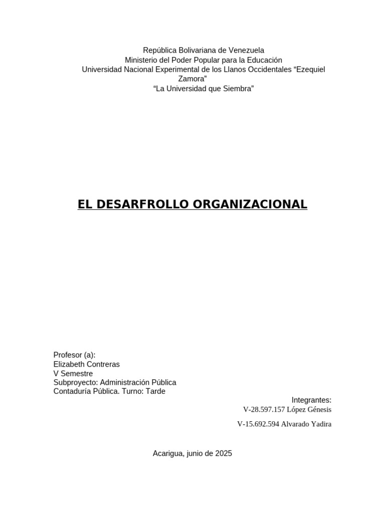 Desarrollo Organizacional | PDF | Business | Liderazgo