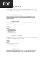 Chapter 16: Circular Motion Notes | PDF | Acceleration | Angle