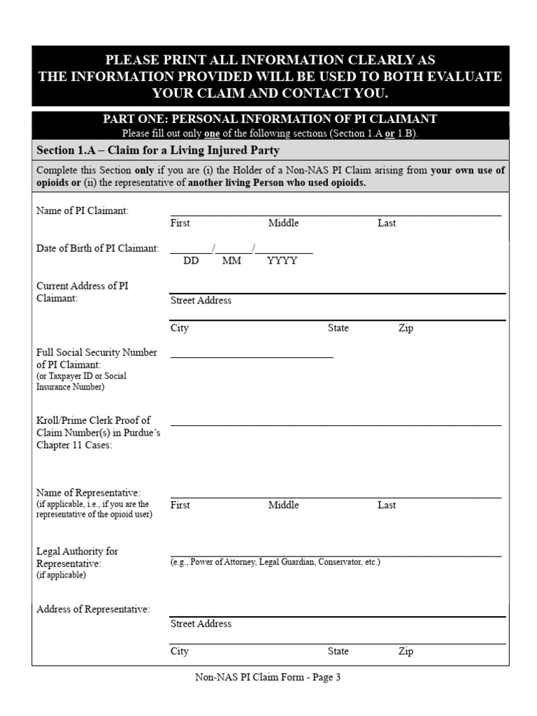 Non-NAS PI Claim Submission Form | PDF | Medical Prescription | Morphine