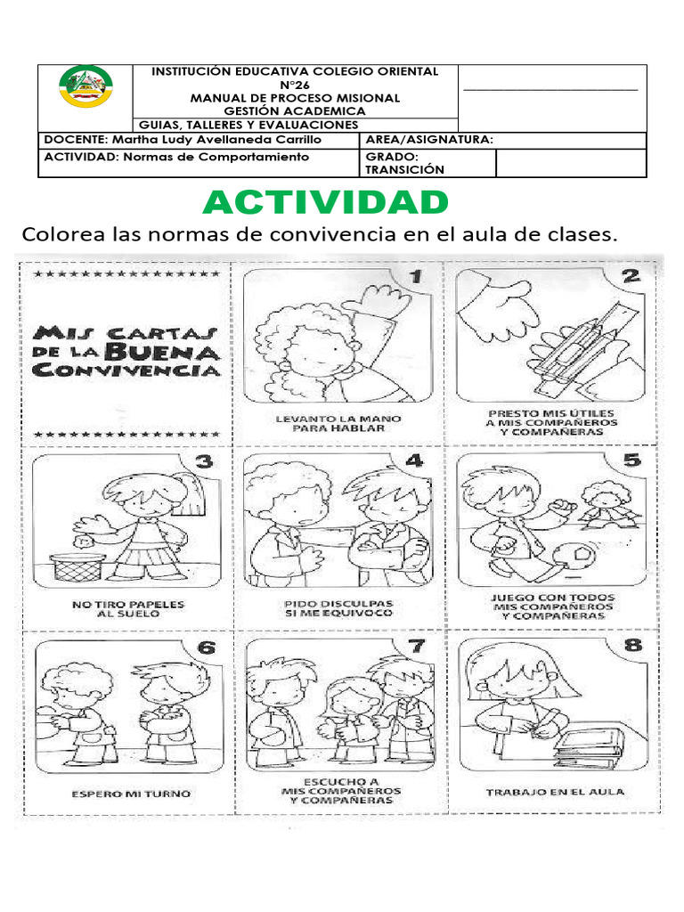 Guia Norma de Convivencia en El Aula de Clases | PDF