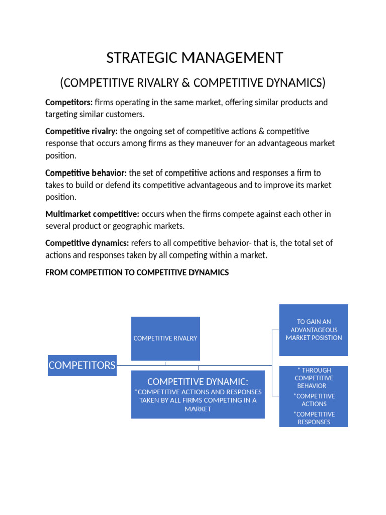 Competitive Dynamics in Strategic Management | PDF | Competition ...