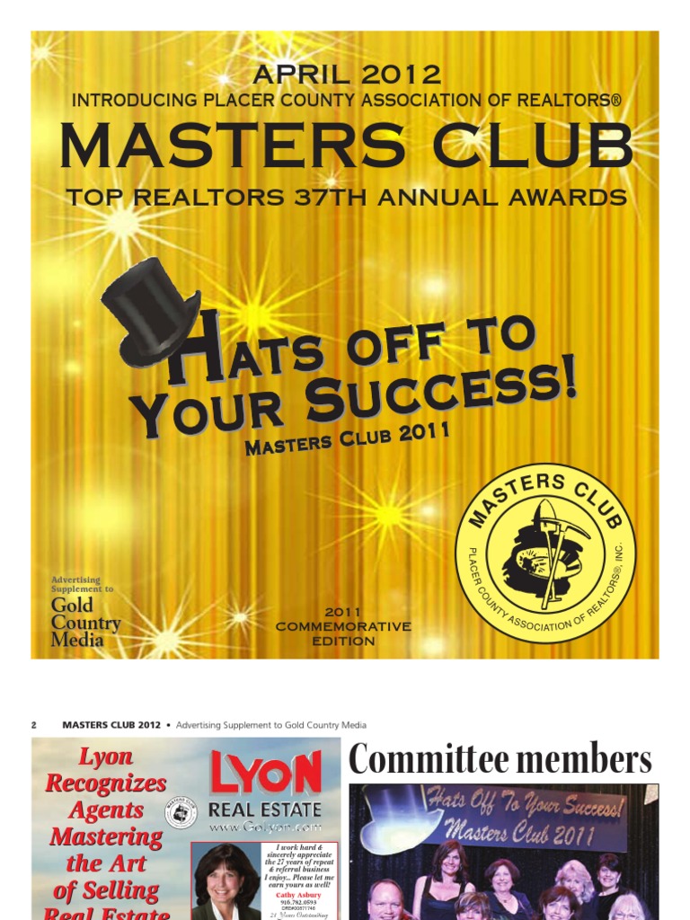 Masters Club ATS OFF TO ATS OFF TO OUR Uccess OUR Uccess PDF Real Estate Broker Property Law