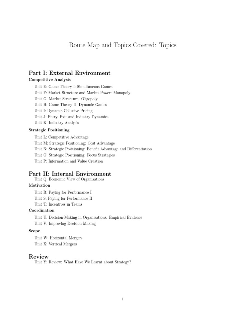 Strategy Topics | PDF