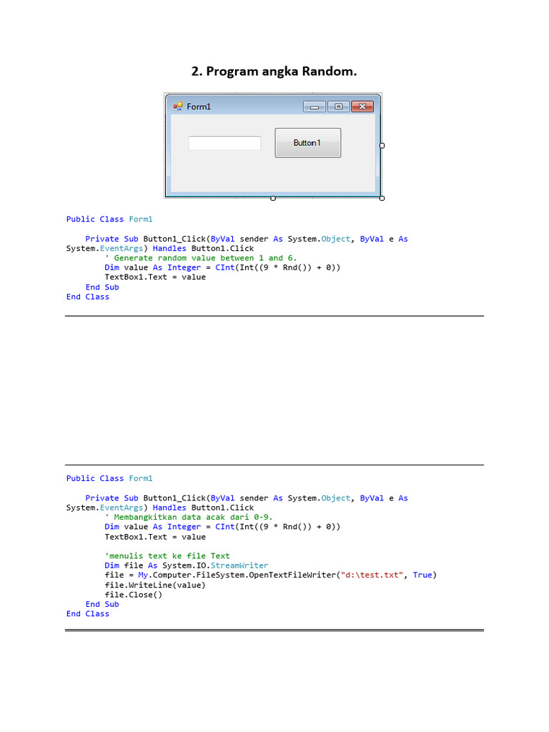 Program Angka Random (Operasi Bilangan) | PDF